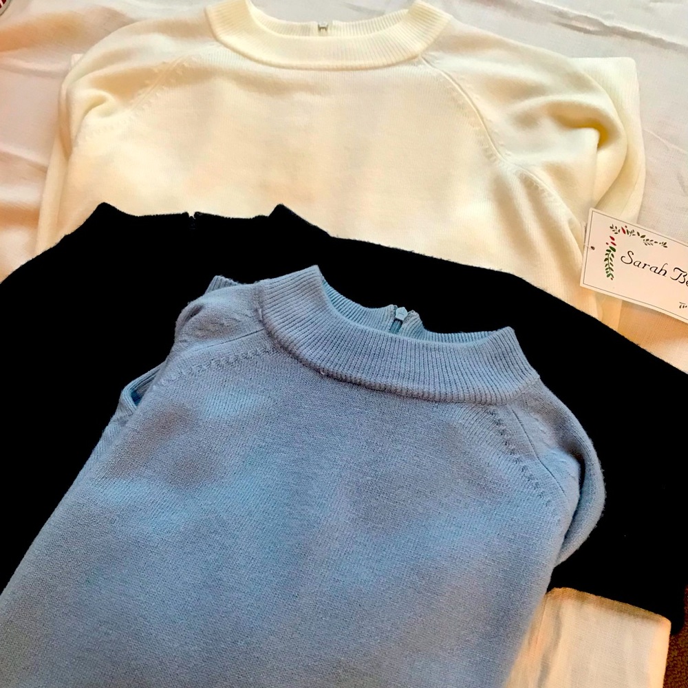 Set of THREE Sarah Bentley Vintage Grandma Sweater Women's Pullover Size Large